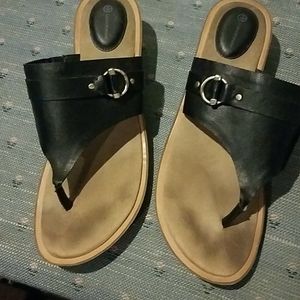 Black thong flip flop sandals